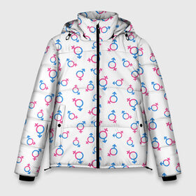 Мужская зимняя куртка 3D с принтом Гендерные Знаки в Тюмени, верх — 100% полиэстер; подкладка — 100% полиэстер; утеплитель — 100% полиэстер | длина ниже бедра, свободный силуэт Оверсайз. Есть воротник-стойка, отстегивающийся капюшон и ветрозащитная планка. 

Боковые карманы с листочкой на кнопках и внутренний карман на молнии. | love | амур | афродита | валентинка | влюбленность | вторая половинка | купидон | любовь | нежность | отношения | подарок любви | поцелуй | праздник любви | романтика | свидание | семья | сердечки