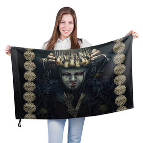 Флаг 3D с принтом Викинги - Ивар в Тюмени, 100% полиэстер | плотность ткани — 95 г/м2, размер — 67 х 109 см. Принт наносится с одной стороны | 5 сезон | vikings | бескостный | викинг | викинги | ивар | корона | коронация | узор