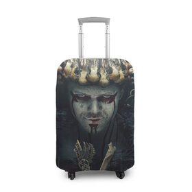 Чехол для чемодана 3D с принтом Викинги - Ивар в Тюмени, 86% полиэфир, 14% спандекс | двустороннее нанесение принта, прорези для ручек и колес | 5 сезон | vikings | бескостный | викинг | викинги | ивар | корона | коронация | узор