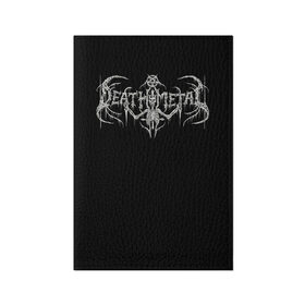 Обложка для паспорта матовая кожа с принтом Deathmetal в Тюмени, натуральная матовая кожа | размер 19,3 х 13,7 см; прозрачные пластиковые крепления | deathcore | deathmetal | metal | rock | teribal | дэткор | дэтметал | рок
