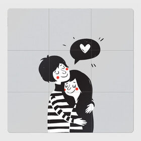 Магнитный плакат 3Х3 с принтом Любовь в Тюмени, Полимерный материал с магнитным слоем | 9 деталей размером 9*9 см | 14 февряля | amor | kiss | love | love you | my love | valentine | валентин | люблю | любовь | отношения | пара | поцелуй | я люблю