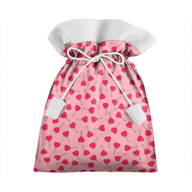 Подарочный 3D мешок с принтом Сердечки на палочках в Тюмени, 100% полиэстер | Размер: 29*39 см | 8 марта | love | девочки | женская | леденцы | любовь | подружке | сердечки | сосачки | чупа чупс