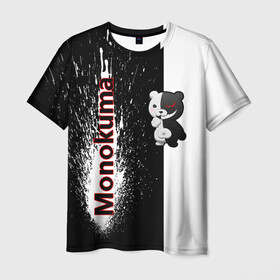 Мужская футболка 3D с принтом Monokuma в Тюмени, 100% полиэфир | прямой крой, круглый вырез горловины, длина до линии бедер | monokuma | игра | медведь | монокума | плюшевый | робот