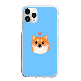 Чехол для iPhone 11 Pro матовый с принтом Сиба ину в Тюмени, Силикон |  | милый щенок | пес с сердчечком | песик | сиба ину | собака