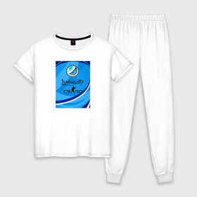 Женская пижама хлопок с принтом Counter Strike (luminosity) в Тюмени, 100% хлопок | брюки и футболка прямого кроя, без карманов, на брюках мягкая резинка на поясе и по низу штанин | 