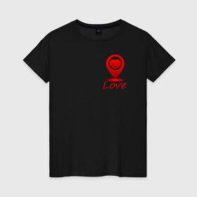 Женская футболка хлопок с принтом Любовь в Тюмени, 100% хлопок | прямой крой, круглый вырез горловины, длина до линии бедер, слегка спущенное плечо | love | love geolocation | геолокация любовь | любовь