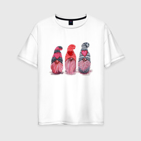 Женская футболка хлопок Oversize с принтом Семейка гномов в Тюмени, 100% хлопок | свободный крой, круглый ворот, спущенный рукав, длина до линии бедер
 | Тематика изображения на принте: tegunvteg | гномик | гномячье | ученье