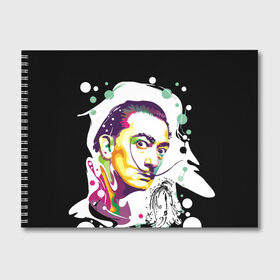 Альбом для рисования с принтом Сальвадор Дали в Тюмени, 100% бумага
 | матовая бумага, плотность 200 мг. | график | живописец | писатель | сюрреализм | фантазия | художник