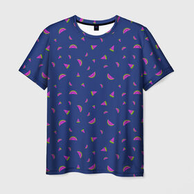 Мужская футболка 3D с принтом WATERMELON fresh в Тюмени, 100% полиэфир | прямой крой, круглый вырез горловины, длина до линии бедер | berries | fresh | fruits | арбуз | летний | свежий | яркий