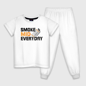 Детская пижама хлопок с принтом Smoke Mid Everyday в Тюмени, 100% хлопок |  брюки и футболка прямого кроя, без карманов, на брюках мягкая резинка на поясе и по низу штанин
 | asiimov | asimov | beast | counter | counter strike | cs | easy | ez | gg | ggwp | global | go | gradient | howl | hyper | mem | meme | memes | offensive | smoke | strike | азимов | вой | градиент | зверь | контра | лого | логотип