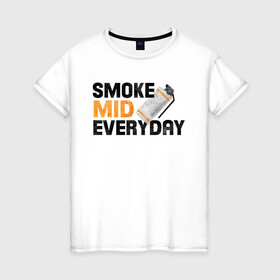Женская футболка хлопок с принтом Smoke Mid Everyday в Тюмени, 100% хлопок | прямой крой, круглый вырез горловины, длина до линии бедер, слегка спущенное плечо | asiimov | asimov | beast | counter | counter strike | cs | easy | ez | gg | ggwp | global | go | gradient | howl | hyper | mem | meme | memes | offensive | smoke | strike | азимов | вой | градиент | зверь | контра | лого | логотип