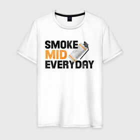 Мужская футболка хлопок с принтом Smoke Mid Everyday в Тюмени, 100% хлопок | прямой крой, круглый вырез горловины, длина до линии бедер, слегка спущенное плечо. | asiimov | asimov | beast | counter | counter strike | cs | easy | ez | gg | ggwp | global | go | gradient | howl | hyper | mem | meme | memes | offensive | smoke | strike | азимов | вой | градиент | зверь | контра | лого | логотип