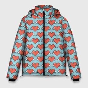 Мужская зимняя куртка 3D с принтом День влюбленных в Тюмени, верх — 100% полиэстер; подкладка — 100% полиэстер; утеплитель — 100% полиэстер | длина ниже бедра, свободный силуэт Оверсайз. Есть воротник-стойка, отстегивающийся капюшон и ветрозащитная планка. 

Боковые карманы с листочкой на кнопках и внутренний карман на молнии. | 14 february | 14 февраля | happy | love day | valentines day | влюбленные | день валентина | день влюбленных | день святого валентина | любовь | пары