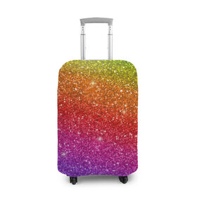 Чехол для чемодана 3D с принтом Блестки радуги в Тюмени, 86% полиэфир, 14% спандекс | двустороннее нанесение принта, прорези для ручек и колес | абстракция | блеск | блестки | блестяжки | блестяшки | градиент | радуга | узор | фон | яркий узор