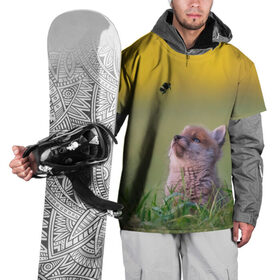 Накидка на куртку 3D с принтом Лисенок и пчелка в Тюмени, 100% полиэстер |  | Тематика изображения на принте: fox | foxy | животное | звери | лиса | лисенок | лисичка | милая | рыжая | фокс