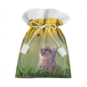 Подарочный 3D мешок с принтом Лисенок и пчелка в Тюмени, 100% полиэстер | Размер: 29*39 см | fox | foxy | животное | звери | лиса | лисенок | лисичка | милая | рыжая | фокс