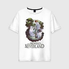 Женская футболка хлопок Oversize с принтом На природе в Тюмени, 100% хлопок | свободный крой, круглый ворот, спущенный рукав, длина до линии бедер
 | anime | neverland | аниме | арт | графика