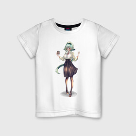Детская футболка хлопок с принтом Современная Сахароза в Тюмени, 100% хлопок | круглый вырез горловины, полуприлегающий силуэт, длина до линии бедер | 2d тян арт | девушка | милая аниме девушка | милая девушка | рисунок | сахароза | современный персонаж