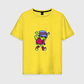 Женская футболка хлопок Oversize с принтом Инопланетяне рулят! в Тюмени, 100% хлопок | свободный крой, круглый ворот, спущенный рукав, длина до линии бедер
 | tgcarpg | игра | инопланетянин | космос | мультяшки