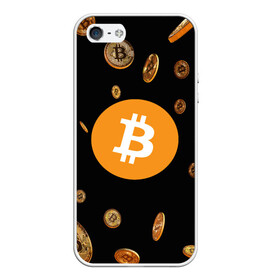 Чехол для iPhone 5/5S матовый с принтом BITCOIN в Тюмени, Силикон | Область печати: задняя сторона чехла, без боковых панелей | bitcoin | btc | биткоин | валюта | деньги | криптовалюта