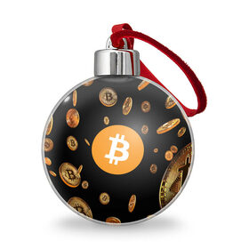 Ёлочный шар с принтом BITCOIN в Тюмени, Пластик | Диаметр: 77 мм | bitcoin | btc | биткоин | валюта | деньги | криптовалюта