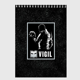 Скетчбук с принтом Vigil в Тюмени, 100% бумага
 | 48 листов, плотность листов — 100 г/м2, плотность картонной обложки — 250 г/м2. Листы скреплены сверху удобной пружинной спиралью | r6s | rainbow six siege | vigil | виджил | оперативник | персонаж
