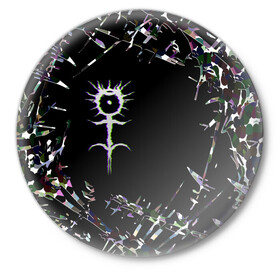 Значок с принтом GHOSTEMANE в Тюмени,  металл | круглая форма, металлическая застежка в виде булавки | eric whitney | ghostemane | music | trash | музыка | реп | треш