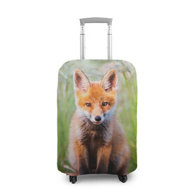 Чехол для чемодана 3D с принтом Лисичка в Тюмени, 86% полиэфир, 14% спандекс | двустороннее нанесение принта, прорези для ручек и колес | fox | foxy | животное | звери | лиса | лисенок | лисичка | милая | рыжая | фокс