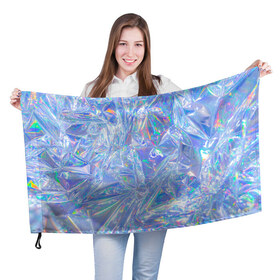 Флаг 3D с принтом 3d ice glitch в Тюмени, 100% полиэстер | плотность ткани — 95 г/м2, размер — 67 х 109 см. Принт наносится с одной стороны | 3d | 3д | glitch | ice | блеск | блестки | глитч | глич | лед | мятая | пакет | свечение