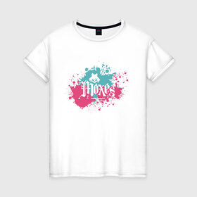 Женская футболка хлопок с принтом Cyberpunk, Moxes gang в Тюмени, 100% хлопок | прямой крой, круглый вырез горловины, длина до линии бедер, слегка спущенное плечо | cyberpunk 2077 | gang | girl | logo | moxes