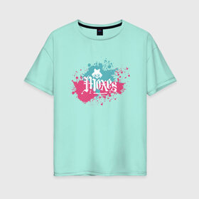 Женская футболка хлопок Oversize с принтом Cyberpunk, Moxes gang в Тюмени, 100% хлопок | свободный крой, круглый ворот, спущенный рукав, длина до линии бедер
 | cyberpunk 2077 | gang | girl | logo | moxes