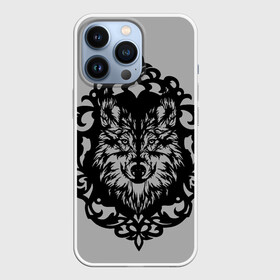 Чехол для iPhone 13 Pro с принтом Благородный серый волк в Тюмени,  |  | tattoo | wolf | волк | волка | волков | волчий | голова | дикий | животные | защитник | зверь | картинка | крутой | нос | одинокий | рык | серый | тату | тотем | тотемное животное | черный