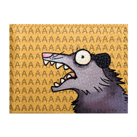 Обложка для студенческого билета с принтом Опоссум орет в Тюмени, натуральная кожа | Размер: 11*8 см; Печать на всей внешней стороне | истерика | крик | опоссум | ор | орет | паника