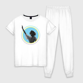 Женская пижама хлопок с принтом Прощай, 2020 в Тюмени, 100% хлопок | брюки и футболка прямого кроя, без карманов, на брюках мягкая резинка на поясе и по низу штанин | 