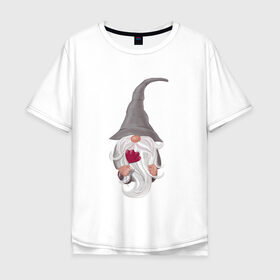 Мужская футболка хлопок Oversize с принтом Гномик в Тюмени, 100% хлопок | свободный крой, круглый ворот, “спинка” длиннее передней части | 