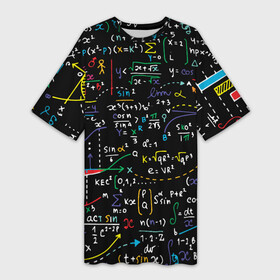 Платье-футболка 3D с принтом Математические формулы в Тюмени,  |  | Тематика изображения на принте: formulas | math | science | алгебра | вуз | высшая математика | график | графики | дифференциальные уравнения | квадрат | корень квадратный | косинус | математика | наука | синус | студент | тригонометрия