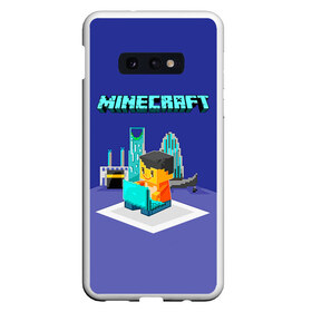 Чехол для Samsung S10E с принтом Minecraft в Тюмени, Силикон | Область печати: задняя сторона чехла, без боковых панелей | minecraft | алекс | белый | блоки | ведьма | взрывчатка | визера | волк | гаст | добывать | дракон | зеленый куб | зомби | игра | крафт | крипер | кубики | лошадка | майн | майнкрафт | манкрафт | овечка | оцелот