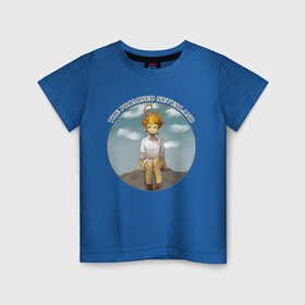 Детская футболка хлопок с принтом Эмма в Тюмени, 100% хлопок | круглый вырез горловины, полуприлегающий силуэт, длина до линии бедер | Тематика изображения на принте: the promised neverland | аниме | обещанныйневерневерленд | эмма