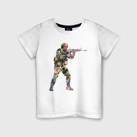 Детская футболка хлопок с принтом CSGO СТИКЕРЫ в Тюмени, 100% хлопок | круглый вырез горловины, полуприлегающий силуэт, длина до линии бедер | counterstrike | csgo | sticker | stickers | контра | ксго | стикер | стикеры