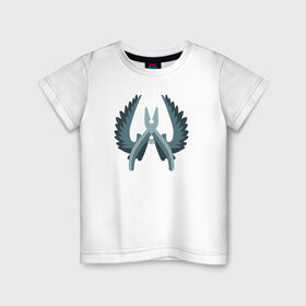 Детская футболка хлопок с принтом CT LOGO в Тюмени, 100% хлопок | круглый вырез горловины, полуприлегающий силуэт, длина до линии бедер | 16 | counter terrorist | counterstrike | csgo | ct | global offensive | source | контер террористы | ксго | кт | лого | логотип