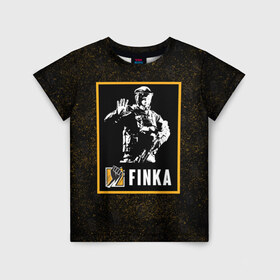 Детская футболка 3D с принтом Finka в Тюмени, 100% гипоаллергенный полиэфир | прямой крой, круглый вырез горловины, длина до линии бедер, чуть спущенное плечо, ткань немного тянется | Тематика изображения на принте: finka | r6s | rainbow six siege | оперативник | персонаж | финка