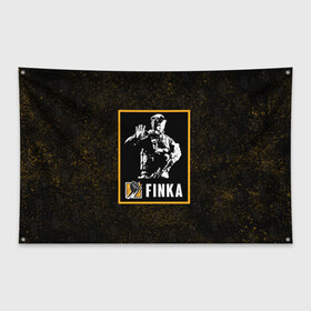 Флаг-баннер с принтом Finka в Тюмени, 100% полиэстер | размер 67 х 109 см, плотность ткани — 95 г/м2; по краям флага есть четыре люверса для крепления | finka | r6s | rainbow six siege | оперативник | персонаж | финка