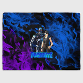 Плед 3D с принтом Fortnite T-800/Sarah в Тюмени, 100% полиэстер | закругленные углы, все края обработаны. Ткань не мнется и не растягивается | fortnite | heroes | logo game | marshmallow | marshmello | sarah | sarah connor | t 800 | terminator | битва | бойцы | игра | карась | логотипы игр | маршмеллоу | персонажи игр | робот | сара коннор | терминатор | фортнайт