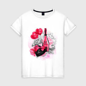 Женская футболка хлопок с принтом Набор для пикника в Тюмени, 100% хлопок | прямой крой, круглый вырез горловины, длина до линии бедер, слегка спущенное плечо | любовь | надежда | романтика | свидание