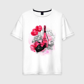 Женская футболка хлопок Oversize с принтом Набор для пикника в Тюмени, 100% хлопок | свободный крой, круглый ворот, спущенный рукав, длина до линии бедер
 | любовь | надежда | романтика | свидание