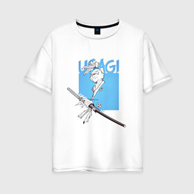 Женская футболка хлопок Oversize с принтом Усаги Ёдзимбо в Тюмени, 100% хлопок | свободный крой, круглый ворот, спущенный рукав, длина до линии бедер
 | anime | comics | usagi yojimbo | аниме | анимэ | комикс | комиксы | кролик | самурай | усаги ёдзимбо