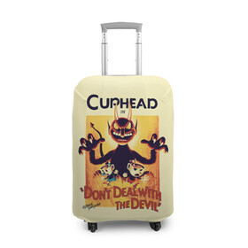 Чехол для чемодана 3D с принтом Cuphead в Тюмени, 86% полиэфир, 14% спандекс | двустороннее нанесение принта, прорези для ручек и колес | cup head | cuphead | game | games | игра | игры | кап хэд | купахэд