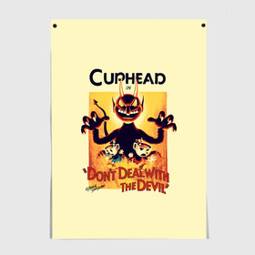 Постер с принтом Cuphead в Тюмени, 100% бумага
 | бумага, плотность 150 мг. Матовая, но за счет высокого коэффициента гладкости имеет небольшой блеск и дает на свету блики, но в отличии от глянцевой бумаги не покрыта лаком | cup head | cuphead | game | games | игра | игры | кап хэд | купахэд