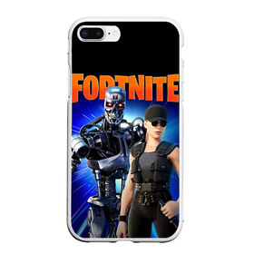 Чехол для iPhone 7Plus/8 Plus матовый с принтом Fortnite терминатор в Тюмени, Силикон | Область печати: задняя сторона чехла, без боковых панелей | Тематика изображения на принте: fortnite | t 800 | terminator | терминатор