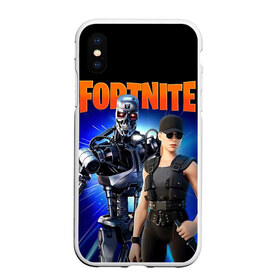 Чехол для iPhone XS Max матовый с принтом Fortnite терминатор в Тюмени, Силикон | Область печати: задняя сторона чехла, без боковых панелей | Тематика изображения на принте: fortnite | t 800 | terminator | терминатор